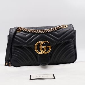 CC35 ❤️ GUCCI Matelasse Diagonal Torchon GG Marmont Shoulder Bag